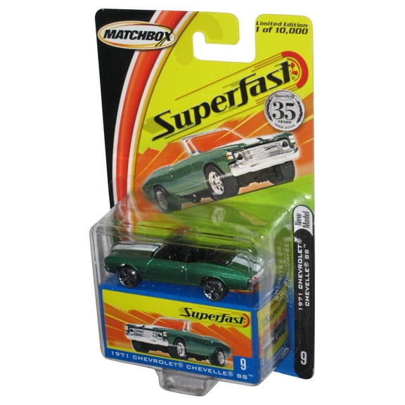 Matchbox Superfast (2004) Mattel Green 1971 Chevrolet Chevelle SS Toy Car #9