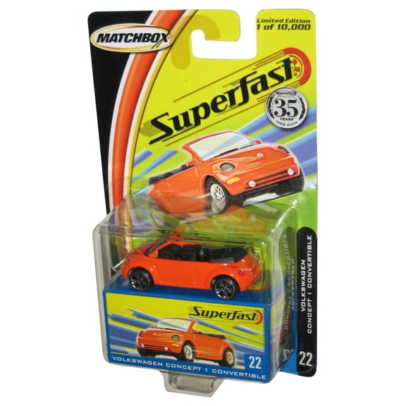Matchbox Superfast (2004) Volkswagen Concept 1 Convertible Orange Toy Car #22