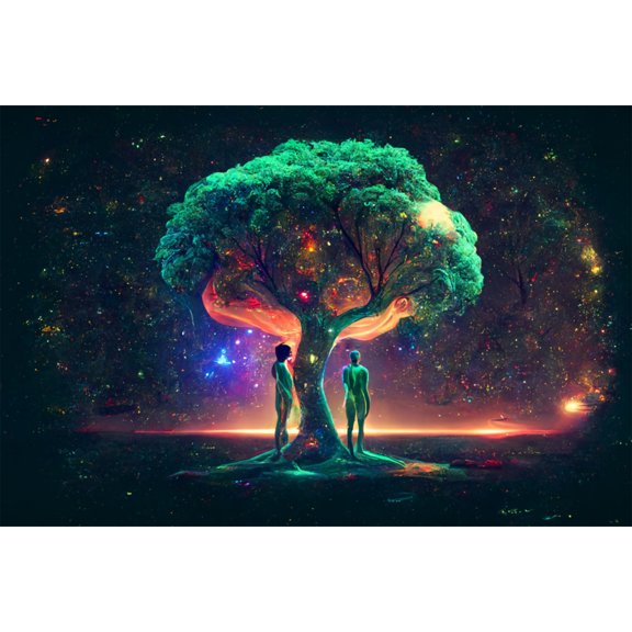 24x36 gallery poster, Adam and Eve, Interstellar Garden of Eden p2