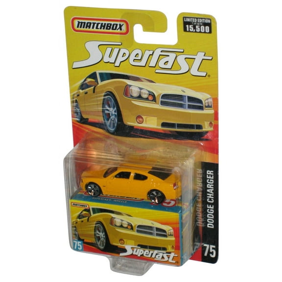 Matchbox Superfast (2006) Mattel Yellow Dodge Charger Toy Car #75