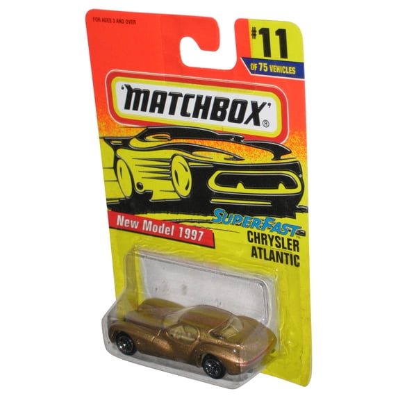 Matchbox Superfast Chrysler Atlantic New Model 1997 Gold Toy Car #11/75