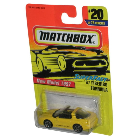 Matchbox Superfast New Model 1997 Yellow '97 Firebird Formula Car #20/75