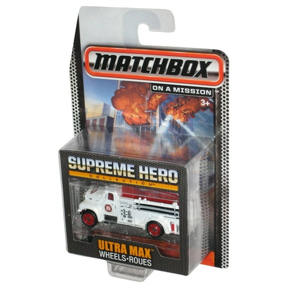 Matchbox Supreme Hero Ultra Max (2014) White '63 Mack B Model Fire Truck Toy