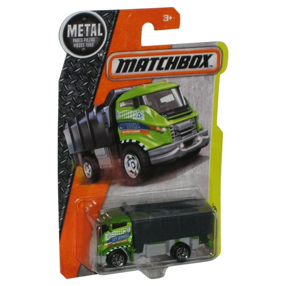 Matchbox Tilt N Tip (2015) Mattel Green & Black Metal Toy Truck 35/125 - (Cracked Plastic)