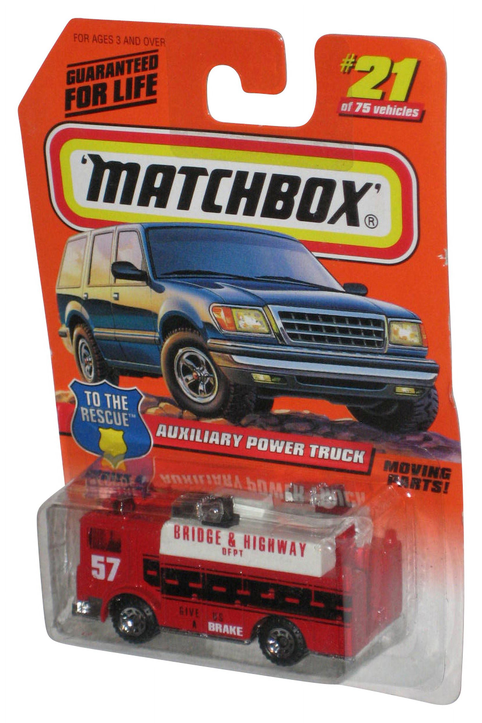 Matchbox To The Rescue 1997 Auxiliary Power Truck Red Toy 21 75 Cracked Plastic