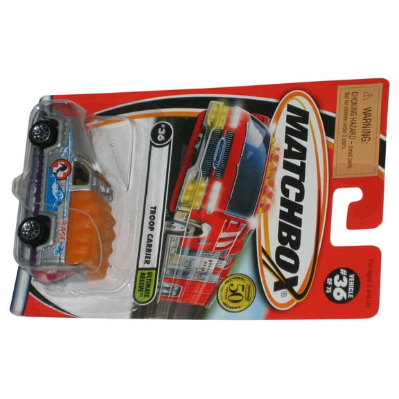 Matchbox Ultimate Rescue (2001) Silver Troop Carrier Toy Car #36/75