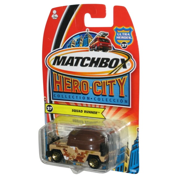Matchbox Ultra Heroes Hero City (2003) Tan Squad Runner Toy Car #27