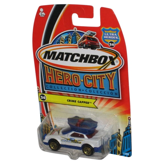 Matchbox Ultra Heroes Hero City (2003) White & Blue Crime Capper Car #26