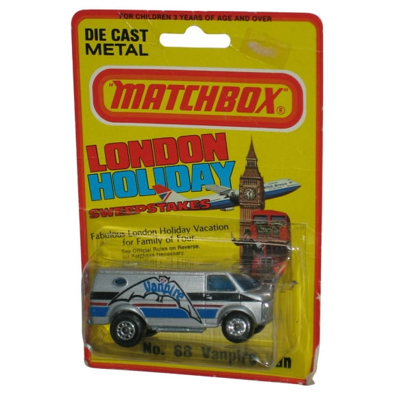 Matchbox Vampire Van (1981) Lesney No. 68 Silver Toy Car - (London Holiday Card)