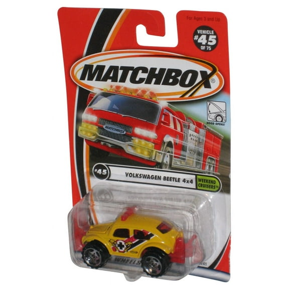Matchbox Weekend Cruisers (2001) Yellow Volkswagen Beetle 4x4 Toy Car #45/75