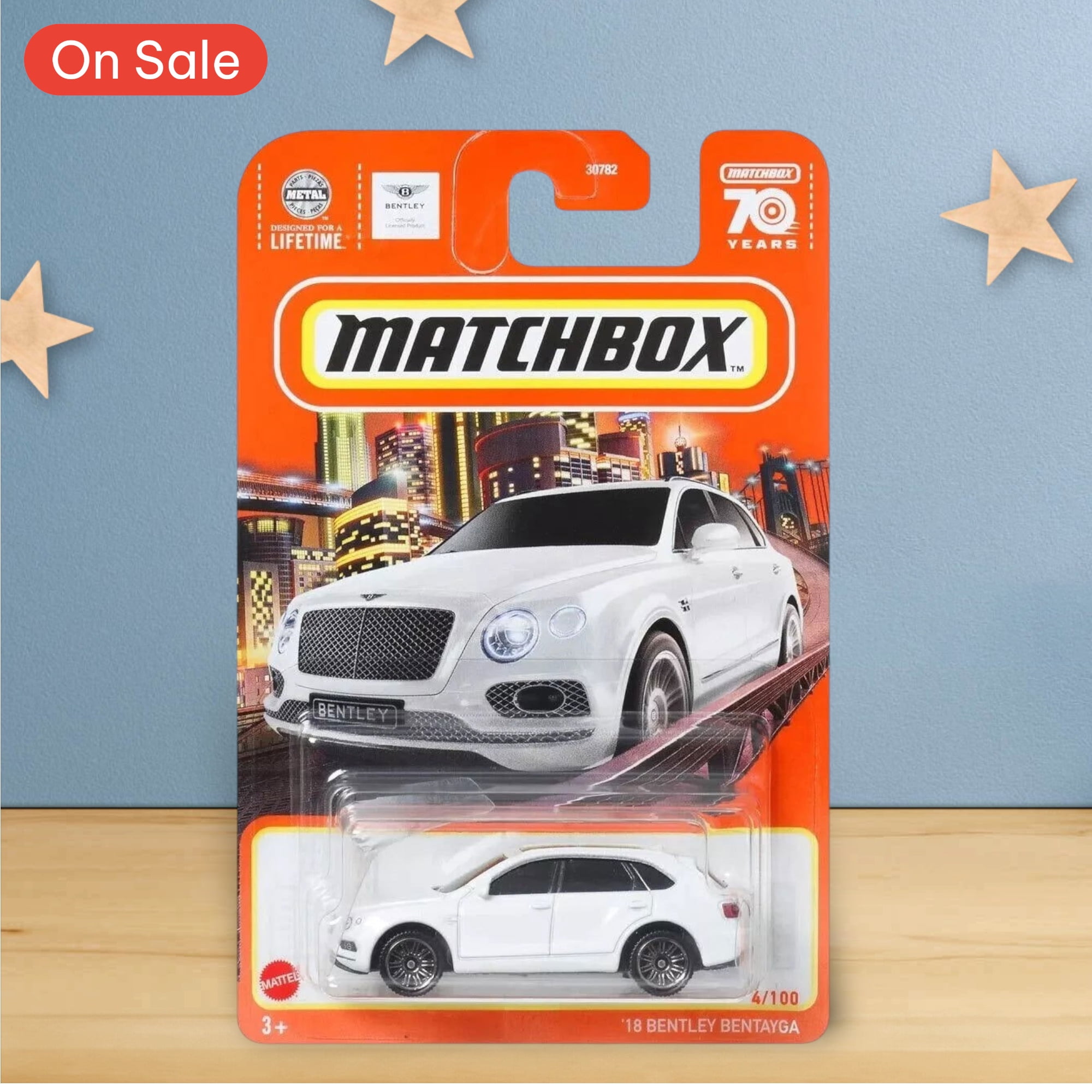 Matchbox White '18 Bentley Bentayga (2022) Mattel Die-Cast Metal Toy Car 4/100