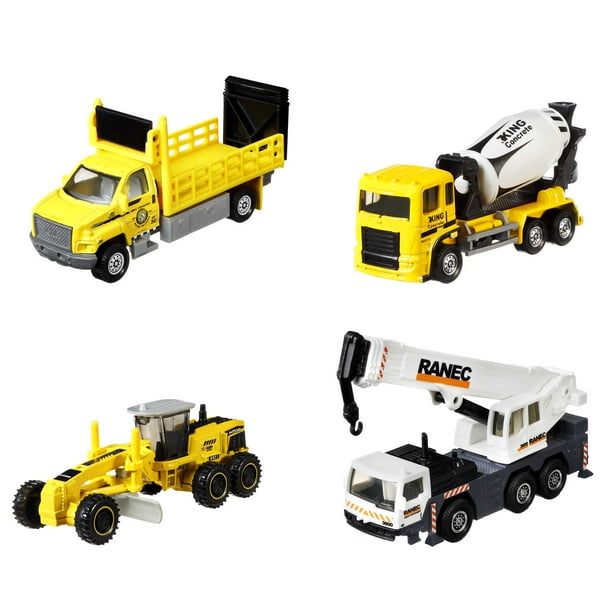 Matchbox Working Rigs 4 Pack Toy Construction Trucks with Moving Parts Styles May Vary