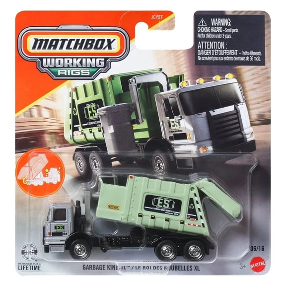 Matchbox Working Rigs Garbage King XL 06/16 Die-Cast Vehicle 1:55 Scale 4 Inch