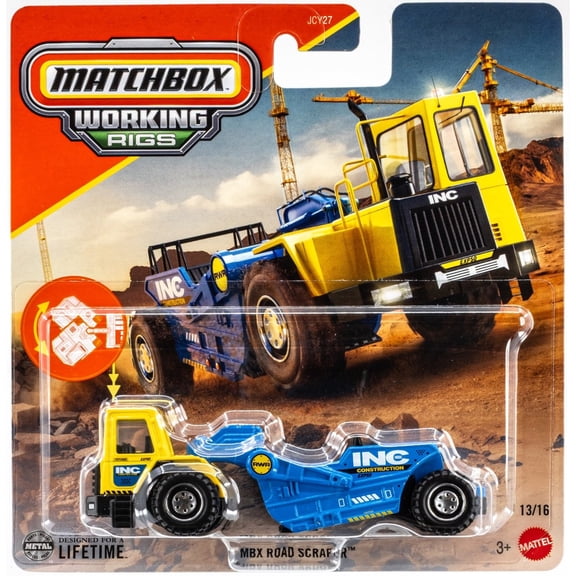 Matchbox Working Rigs MBX Road Scraper Diecast Vehicle (Blue)