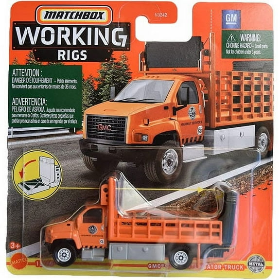 Matchbox Working Rigs Metal Vehicle - GMC 3500 ATTENUATOR TRUCK (HFH36) 15/16