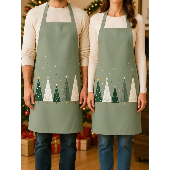 Mwatched Matched Sage Green Christmas Aprons Before the Season Starts ...