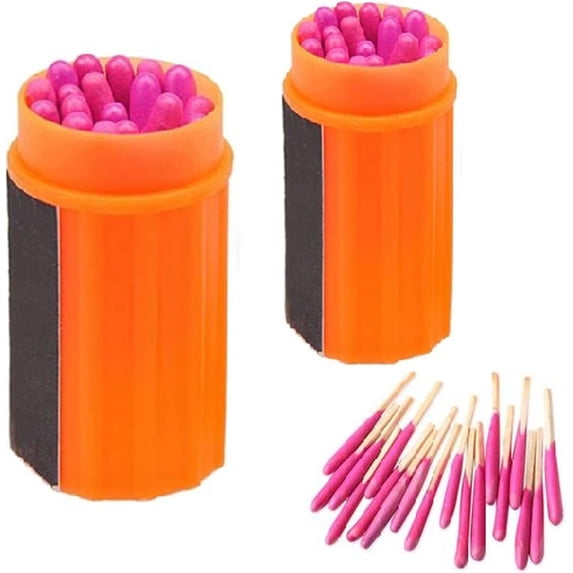 Matches Strike Anywhere Windproof and Waterproof Matches for Outdoor Emergencies - Reliable and Durable 2 Pack(20PC) Matches Box