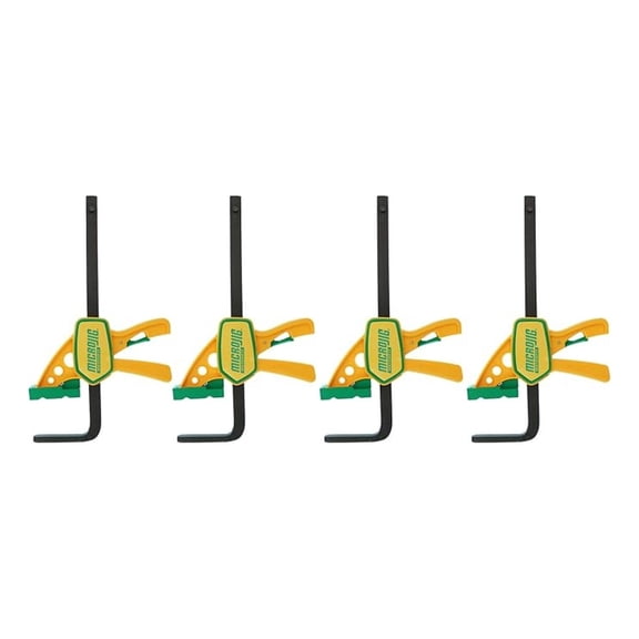 Matchfit Grr-rip Clamp (4-Pack), Dovetail Track Clamps, Squeeze Action Dovetail Clamps for Jigs, Sleds, Workbenches, DVC-625QCK2X4, Yellow