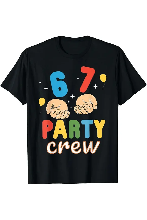 Matching 6 7 Themed Birthday Party Boys Kids Funny 67 Meme T-Shirt