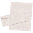 thumbnail image 1 of Matching 8.5 x 11" Paper & #10 Envelopes, Imitation Pewter Parchment Finish – Great for Letters, Invitations, Announcements, Business Documents | 24lb Text, 90 GSM | 50 Paper and 50 Envelopes Per Pack, 1 of 6