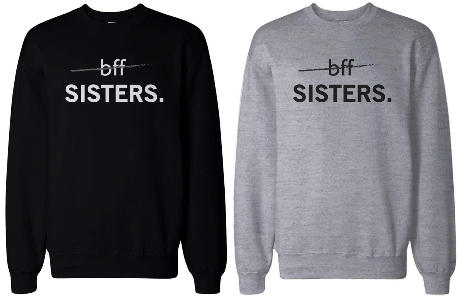 Matching BFF Black and Grey BFF Sister Sweatshirts for Best