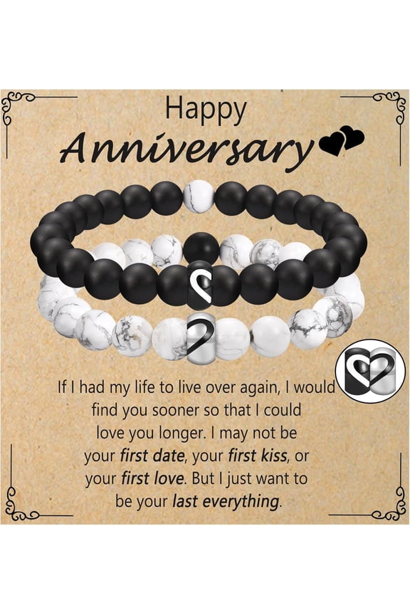 Matching Bracelets for Couples Gifts for His And Her Long Distance Relationship Bracelets Birthday Anniversary Christmas Gifts for Men, Women, Boyfriend, Girlfriend, Bf Gf