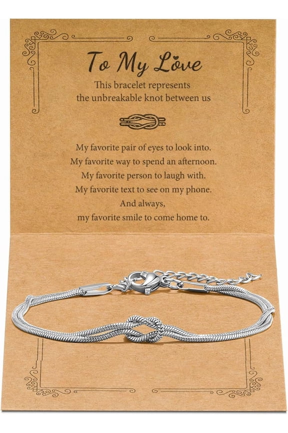 Matching Bracelets for Couples Love Knot Bracelet Pinky Promise Soulmate Relationship Friendship Bracelets Forever Infinity Jewelry Gifts for Women Teen Her Him