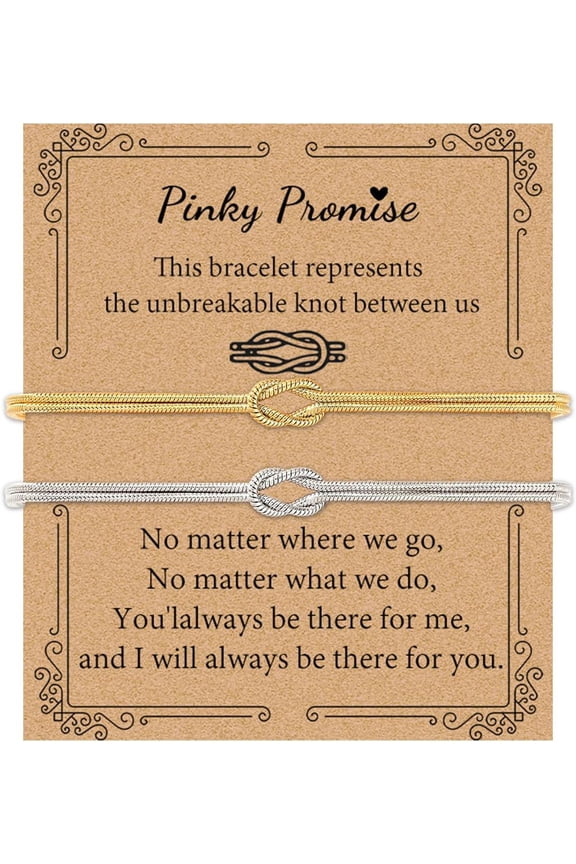 Matching Bracelets for Couples Love Knot Bracelet Pinky Promise Soulmate Relationship Friendship Bracelets Forever Infinity Jewelry Gifts for Women Her Him