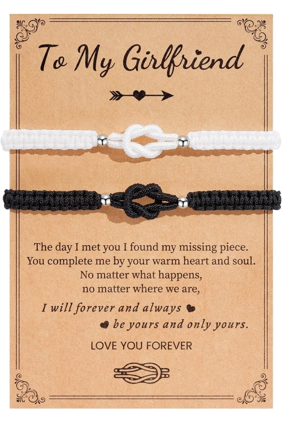 Matching Bracelets For Couple Anniversary for Him and Her Long Distance Relationship Bracelets for Girlfriend Boyfriend Knot