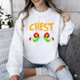 thumbnail image 1 of Matching Chestnuts Christmas Snow Couples Humor Holiday Sweatshirt, up to size 5XL, 1 of 2