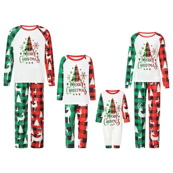 Matching Christmas Family Pajamas Sets, Matching Pajamas for Xmas, Santa Elf Reindeer Print Loungewear