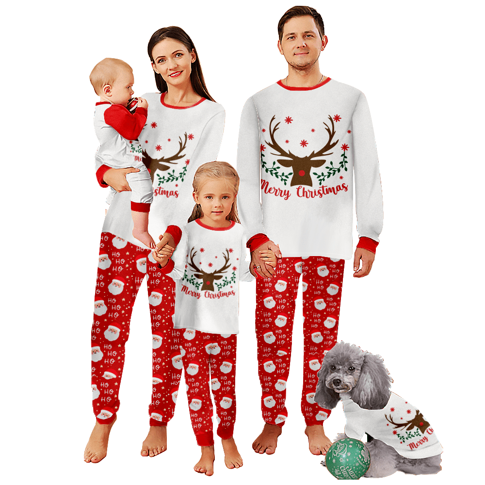Matching christmas pjs for family sleepwear set for family adults