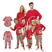 Matching Christmas Pajamas for Family Grinch - Tplvbz 2024 New Family Christmas Grinch Pajamas Matching Sets, Holiday Xmas Jammies Sleepwear for Couples Adult Kids, Dog M