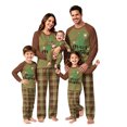 thumbnail image 1 of Matching Christmas Pajamas for Family Holiday Christmas Letter Print Long Sleeve T Shirt and Xmas Plaid Pants Pjs Soft Sleepwear Loungewear for Women,2XL, 1 of 5