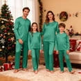 thumbnail image 1 of Matching Christmas Pajamas Family Satin Pjs Long Sleeve Crew Neck Soft Loungewear Two Piece Family Christmas Pjs, 1 of 8