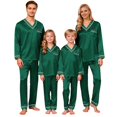 thumbnail image 1 of Matching Christmas Pajamas for Family Silk Christmas Pajamas Long Sleeve Pullover Festival Party Sleepwear Top and Pajamas Pants New Year Loungewear for Couple, 1 of 5
