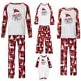 thumbnail image 1 of Matching Christmas Pajamas Soft Festival Party Sleepwear Lounge Set with Letter and Plaid Printed Red-2(Dad) M, 1 of 6