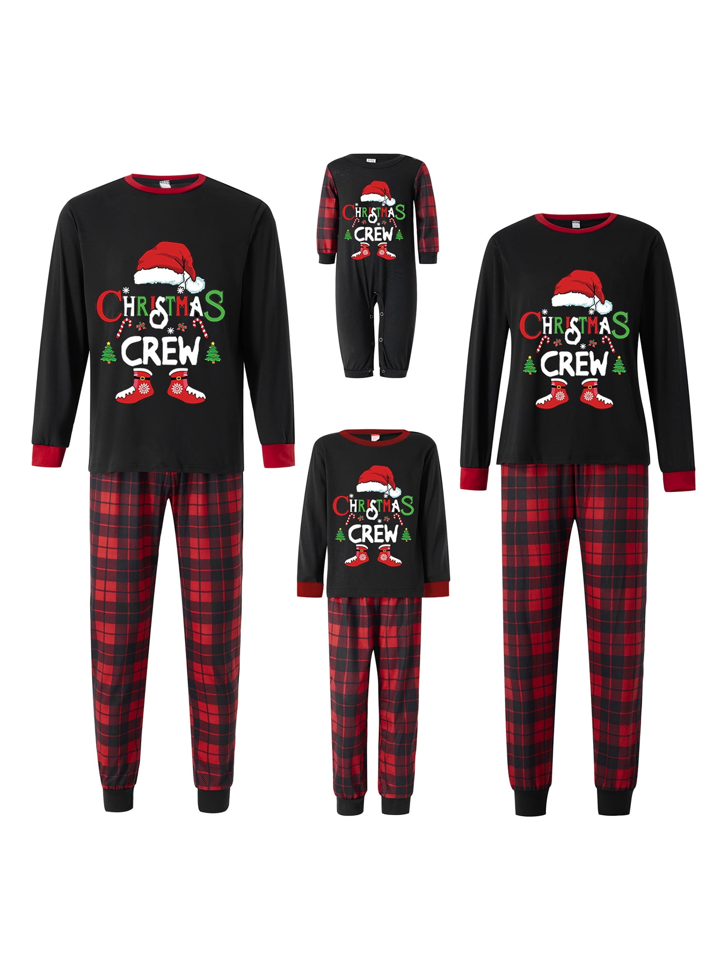 Matching Christmas Pajamas for Family Funny Holiday Cute Letters Print
