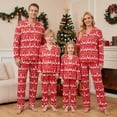 thumbnail image 1 of Matching Christmas Pajamas for Family Long Sleeve Reindeer Print Tops + Pants Set Loungewear, 1 of 10