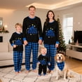 thumbnail image 1 of Matching Christmas Pajamas for Family Long Sleeve Star Tree Print Tops + Plaid Pants Set Loungewear, 1 of 10