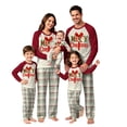 thumbnail image 1 of Matching Christmas Pajamas for Family, Ultra-Soft Cotton Pajamas, Xmas Pattern Red Raglan Grey Pjs Pants, Sleepwear Loungewear, 1 of 5