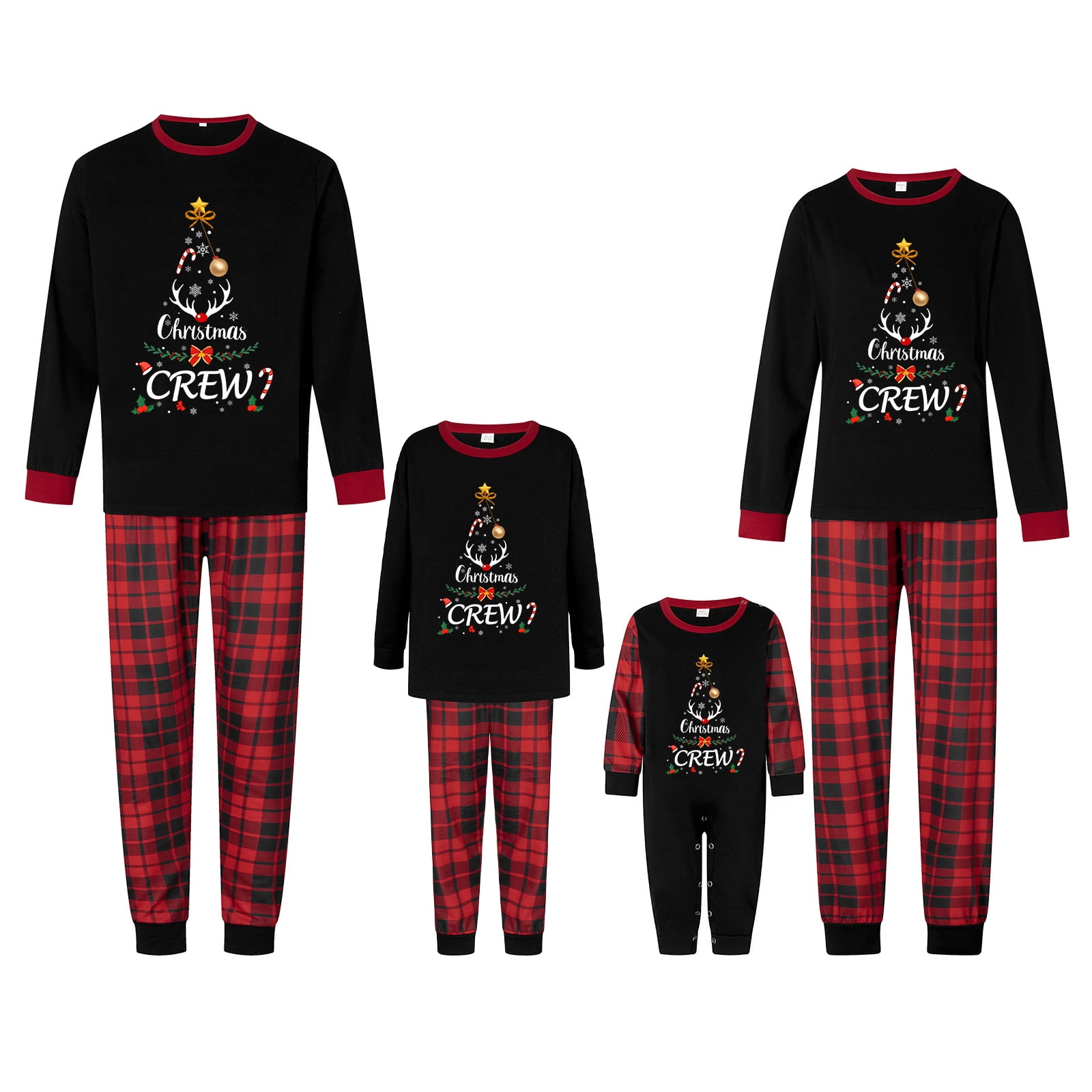 Matching Christmas Pajamas for Family, Vacation Cute Print One-Piece Pajamas, Xmas Hooded Sleepwear Nightwear