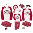 thumbnail image 1 of Matching Christmas Pjs for Family Christmas Pjs for Family Matching Christmas Pajamas Xmas Jammies Sleepwear Snowman Joy Print Long Sleeve Tops and Plaid Pants Set, 1 of 10