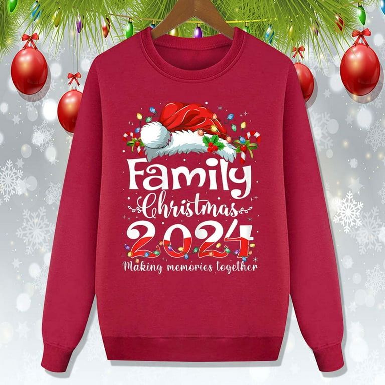 Matching Christmas Sweater for Family Funny Holiday Merry