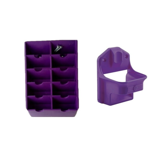 Matching Clipper Keeper & Blade Storage Rack Sets for Stylists Groomers Barbers (Purple)