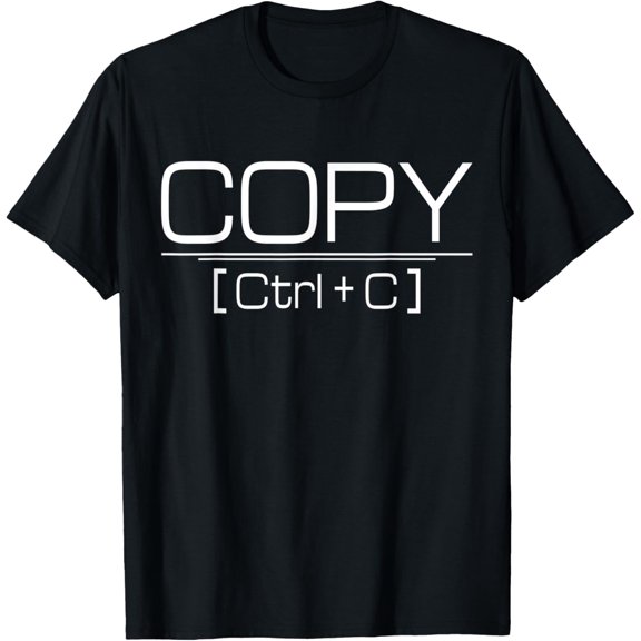 Matching Copy And Paste CTRL + C T-Shirts and Family OutfitsMen and women, Black T-shirt, size: Extra large S-4XL