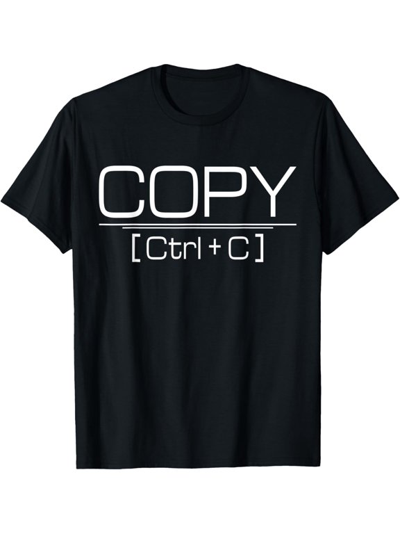 Matching Copy And Paste CTRL + C T-Shirts and Family OutfitsMen and women, Black T-shirt, size: Extra large S-4XL