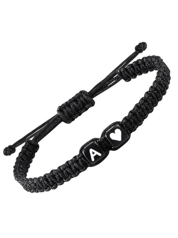 Matching Couple Bracelets Letter Initial Bracelet for Men Women Cute Anniversary Christmas Gift Ideas Long Distance Couple Gifts for Him Her Boyfriend Girlfriend Son Bestfriend