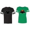thumbnail image 1 of Matching Couple Cotton Jerseys (Men Black / Women Green) (Men M / Women S), 1 of 3
