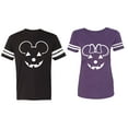 thumbnail image 1 of Matching Couple Cotton Jerseys (Men Black / Women Purple) (Men L / Women L), 1 of 3
